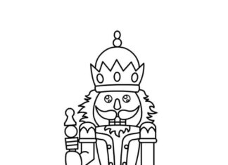Konge med malebog med Nøddeknækkeren til udskrivning