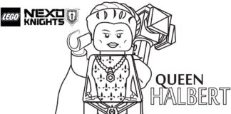 Lego Queen värityskirja - Queen Halbert tulostettava