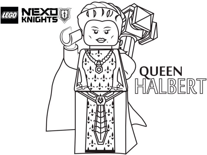 Lego Queen livro para colorir - Queen Halbert imprimível