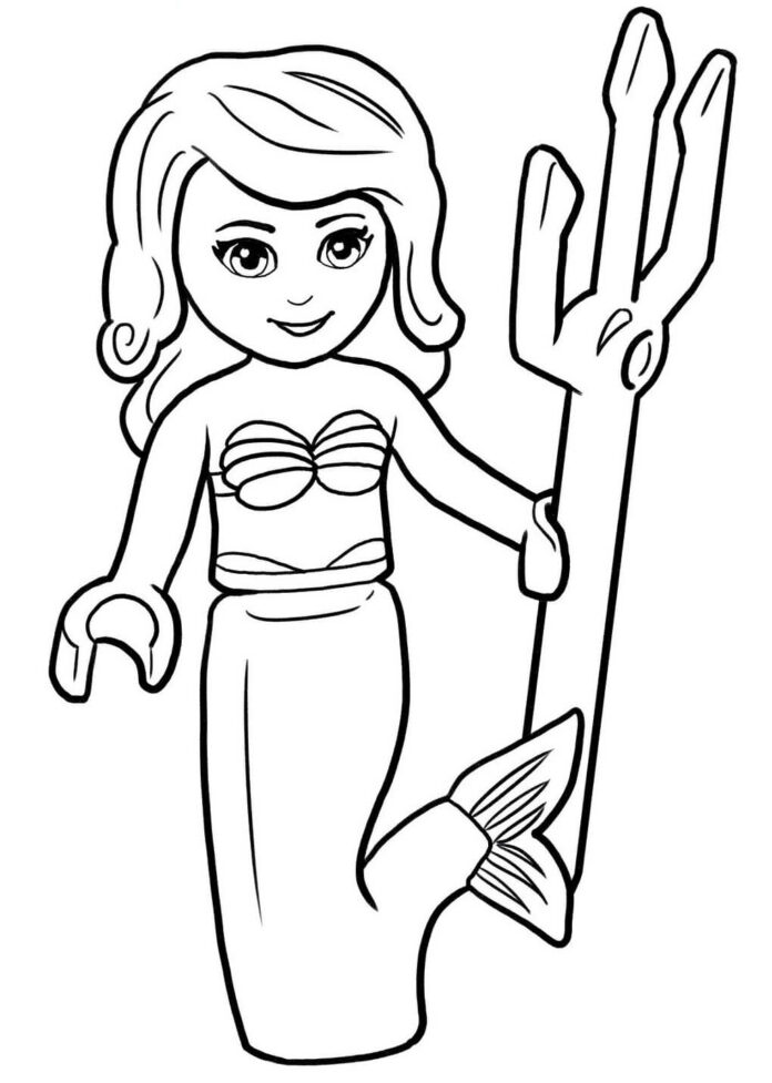 Lego prinsesse havfrue Ariel malebog til udskrivning for piger