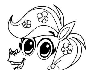 Pony coloring book from fairy tale for kids to print