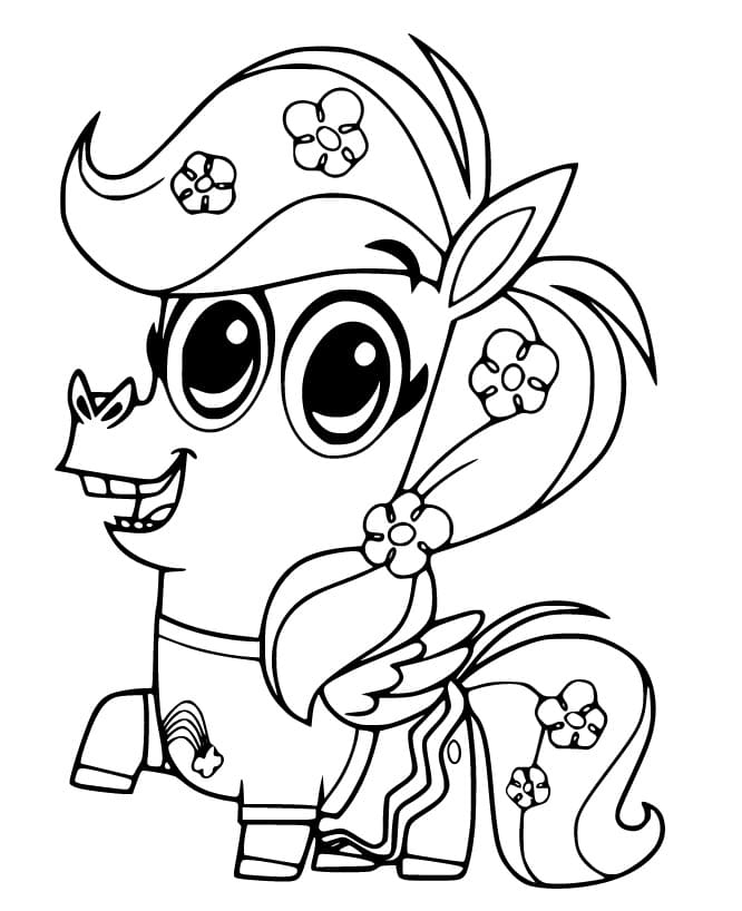 Livro colorido Pony do conto de fadas para as crianças imprimirem