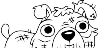 Stuffy mutt coloring book to print