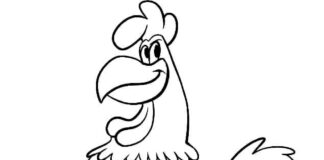 Chicken Leghorn coloring book for kids to print