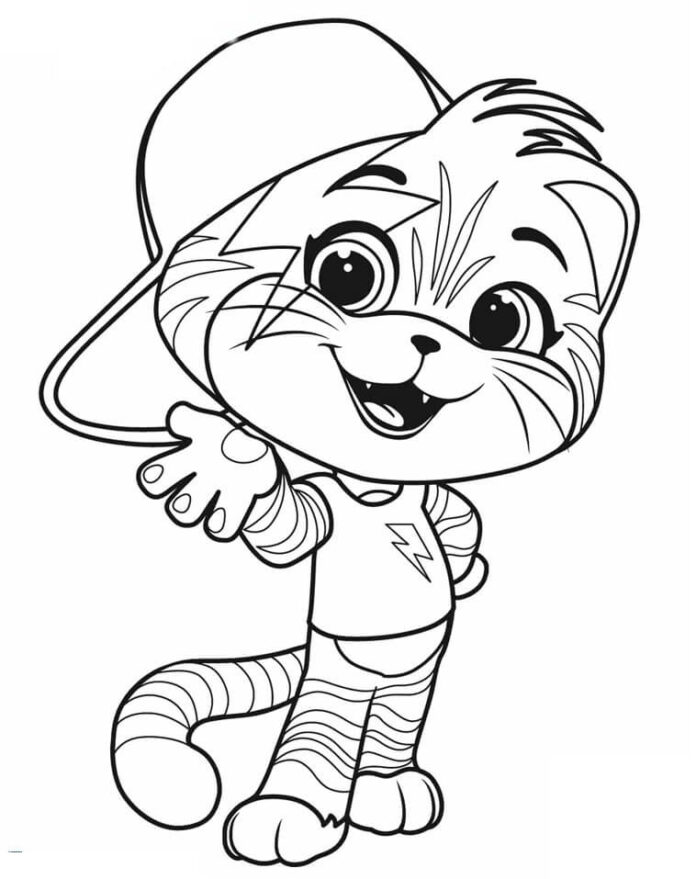 Lampo coloring book with 44 Cats for kids to print