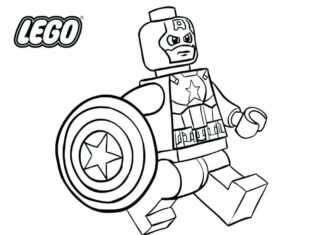 Lego Captain America - en målarbok för barn som kan skrivas ut