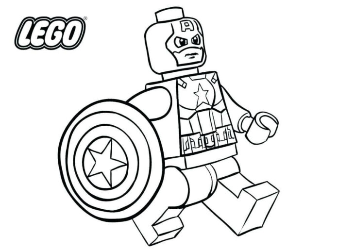 Omaľovánky pre deti Lego Captain America na vytlačenie