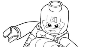 Lego Captain America with Avengers printable coloring book
