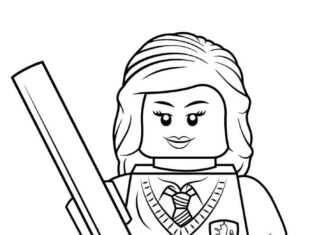Lego Hermione Granger livro para colorir de Harry Potter imprimível