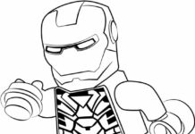 Lego Iron Man coloring book for kids to print