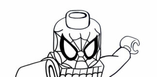 Lego Spider Man coloring book for kids to print