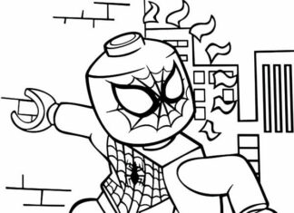 Lego Spiderman attack coloring book to print