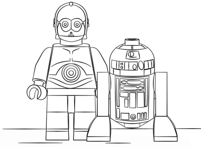 Lego Star Wars R2D2 és C3PO színezőkönyv