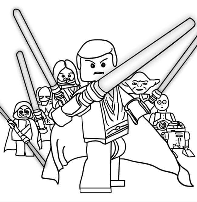 Libro para colorear de la espada mágica de Lego Star Wars