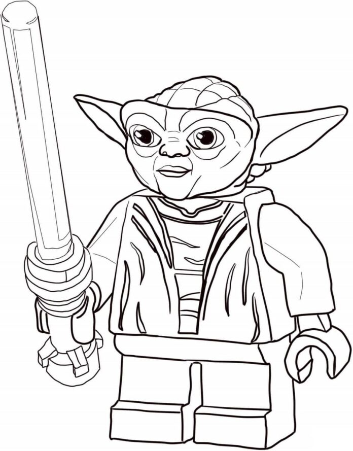 Lego Yoda coloring book from Star Wars printable