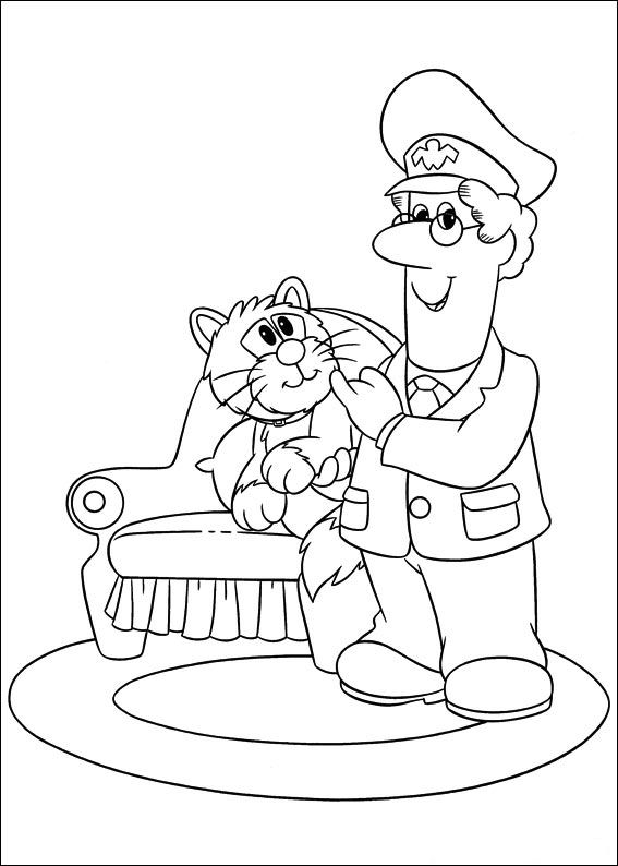 Letter carrier Pat and his kitty coloring book