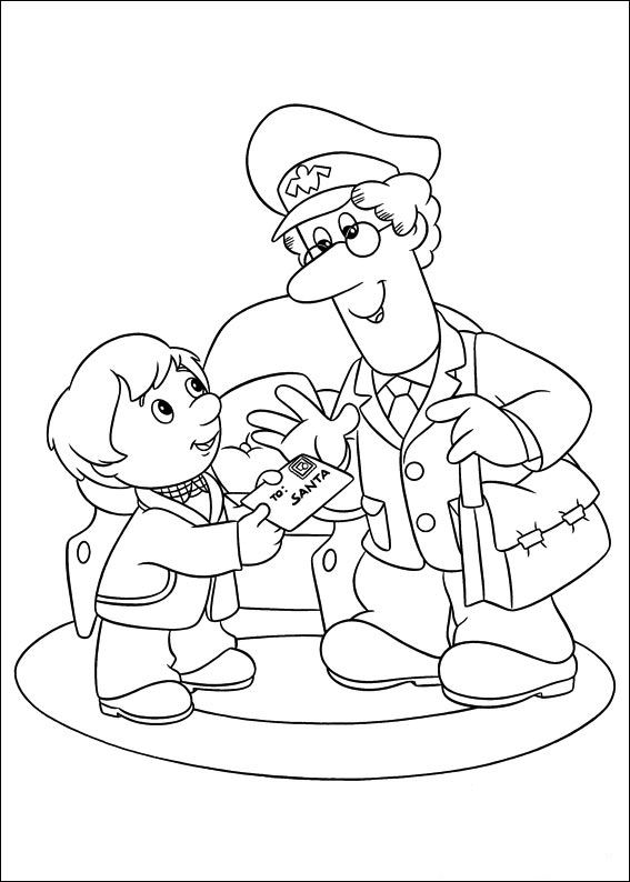 Letter carrier Pat coloring book of fairy tales for kids to print