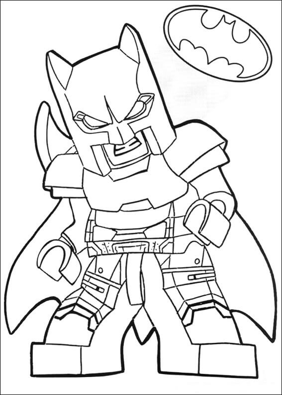 Livro para colorir com o logotipo do Batman, imprimível, de Lego
