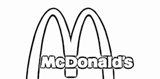 Färgbok med McDonald's logotyp som kan skrivas ut