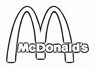 Druckfähiges McDonald's-Logo-Malbuch