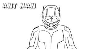 Kolorowanka Logo i postać Ant Man