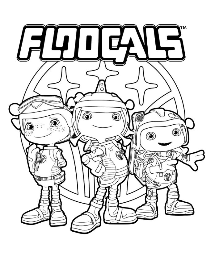 Floogalsの印刷可能なロゴとキャラクターの塗り絵