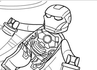 Coloring Book Human Lego Iron Man years for boys to print