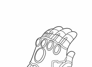 Tulostettava Magic Hand Thanos väritys kirja