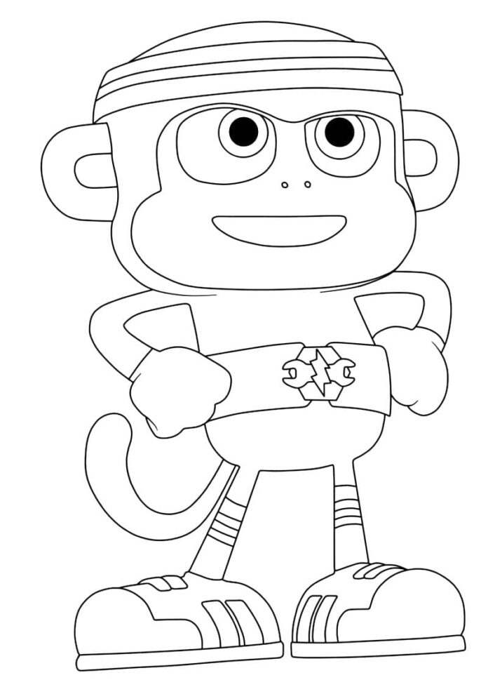Libro para colorear imprimible de Chico Bon Bon Monkey