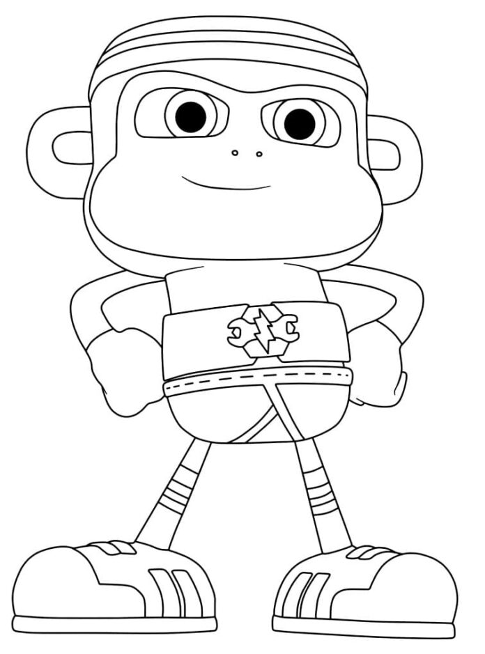 Printable coloring book Monkey Chico