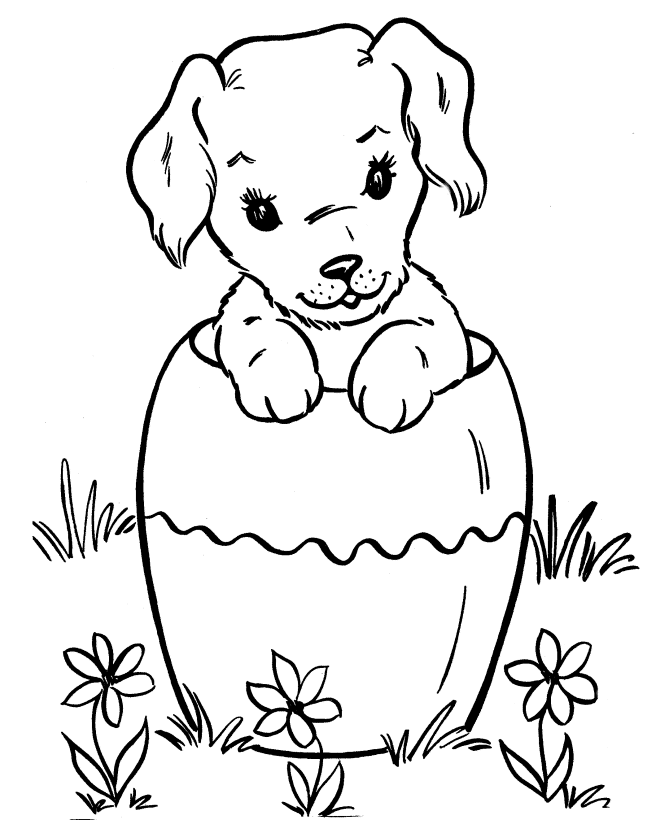 Malý labrador štěně omalovánky k vytisknutí