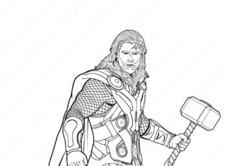 Marvel Thor malebog til udskrivning