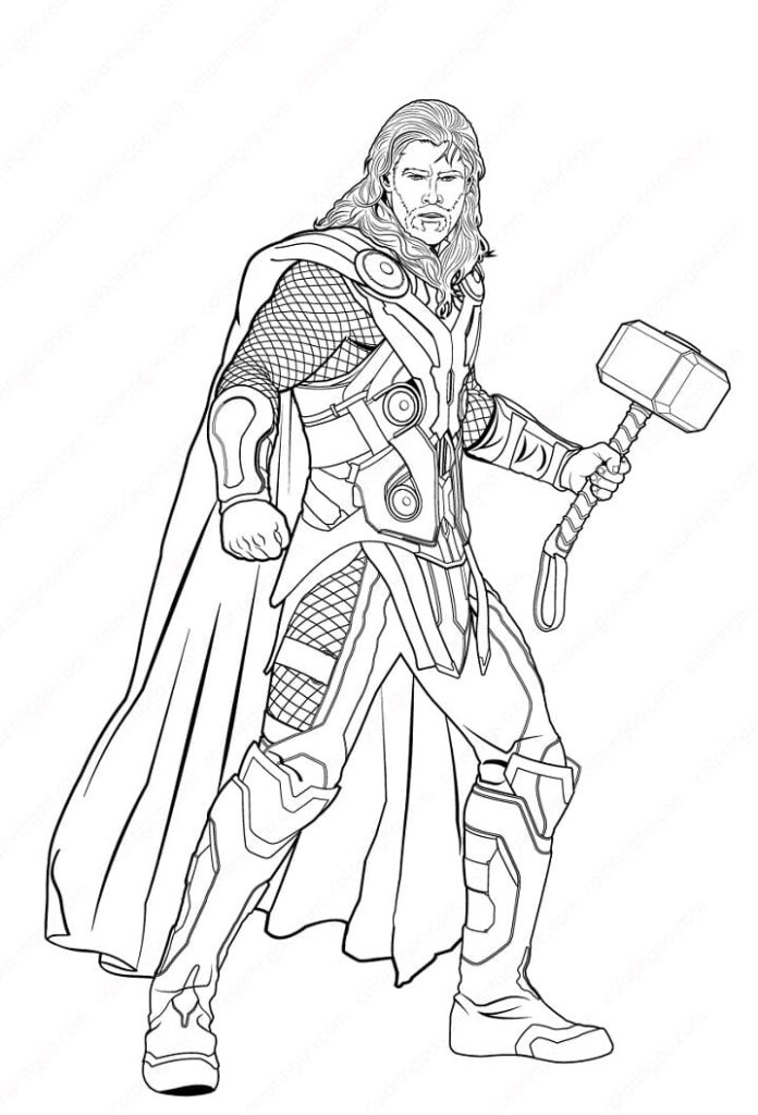 Marvel Thor printable coloring book