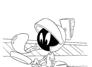 Marvin the Martian coloring book on earth to print