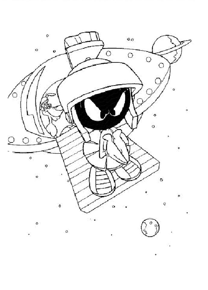 marwin and the spaceship coloring book to print and online