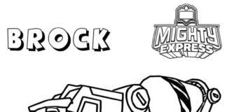 Mighty Express Brock tulostettava värityskirja