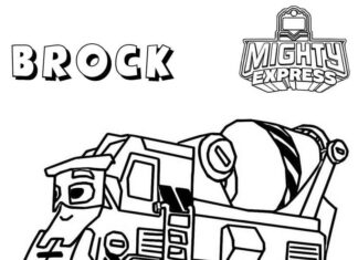 Mighty Express Brock färgbok som kan skrivas ut