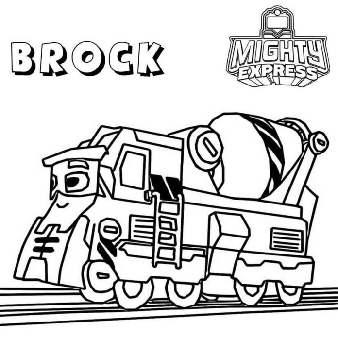Mighty Express Brock färgbok som kan skrivas ut