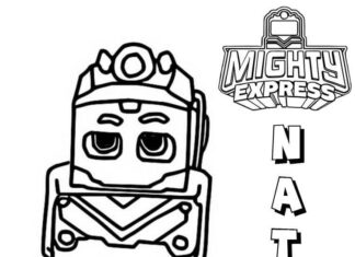 Mighty Express Nate druckbares Malbuch