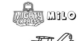 Mighty Express malebog til børn til udskrivning