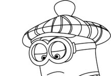 Printable coloring book Minions play golf