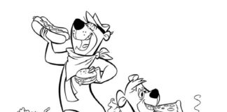 Malbuch Yogi Bär isst zu Mittag mit Boo Boo ausdruckbar