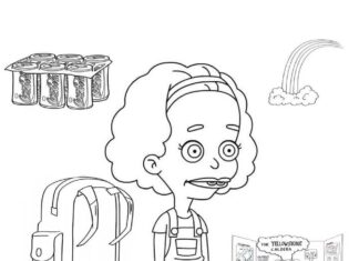 Teckningsbok med Missy från tecknade serien Big Mouth som kan skrivas ut