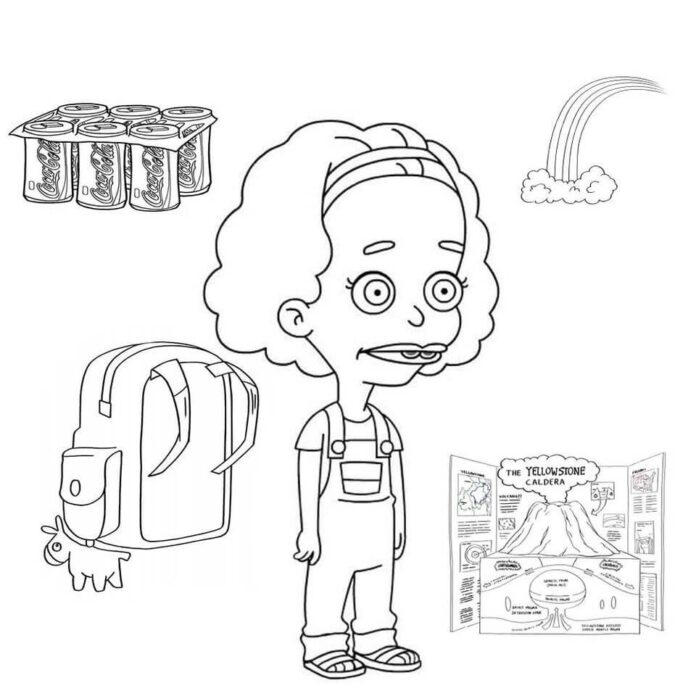 Nyomtatható színezőkönyv Missy-ről a Big Mouth rajzfilmből