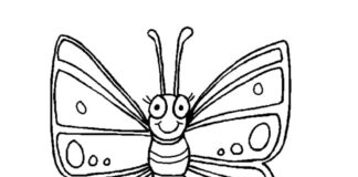 Printable coloring book Butterfly with eyes