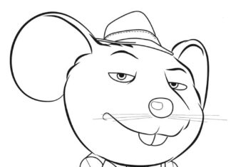 Coloring book Mouse in a suit Mike to print