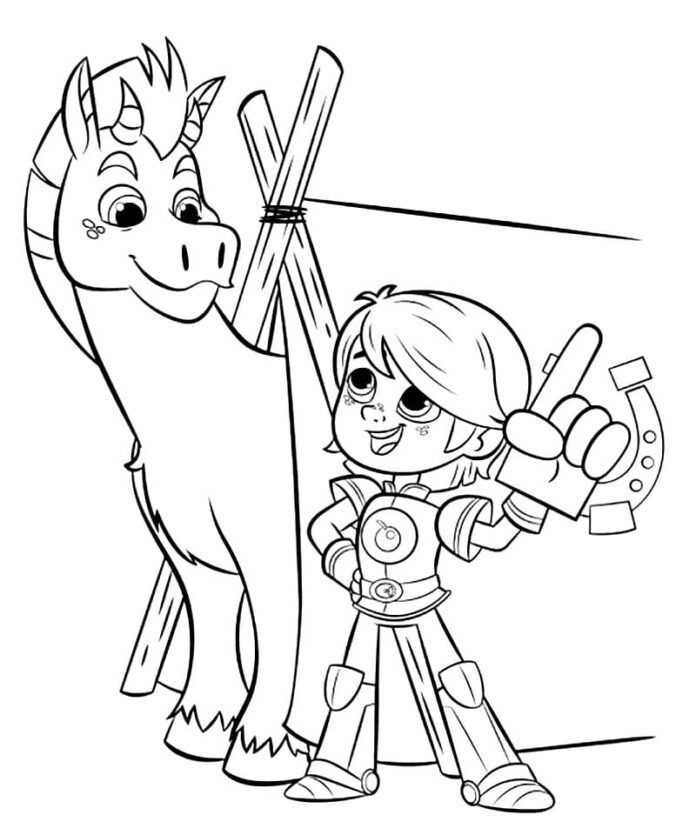 Nella The Princess Knight színezőkönyv gyerekeknek nyomtatásra
