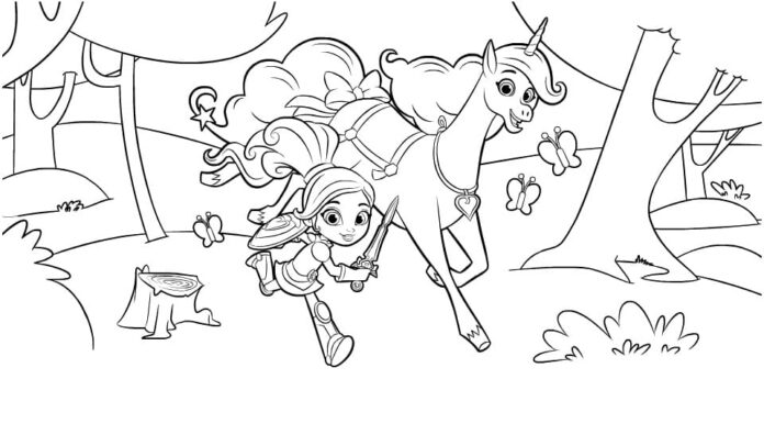 Nella and the unicorn printable coloring book for kids