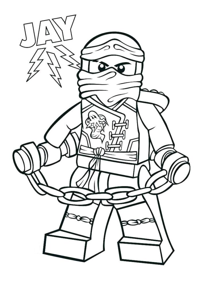 Druckfähiges Ninja Jay Ninjago Lego-Malbuch