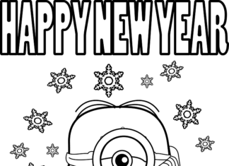 Livre de coloriage des Minions à imprimer pour le Nouvel An